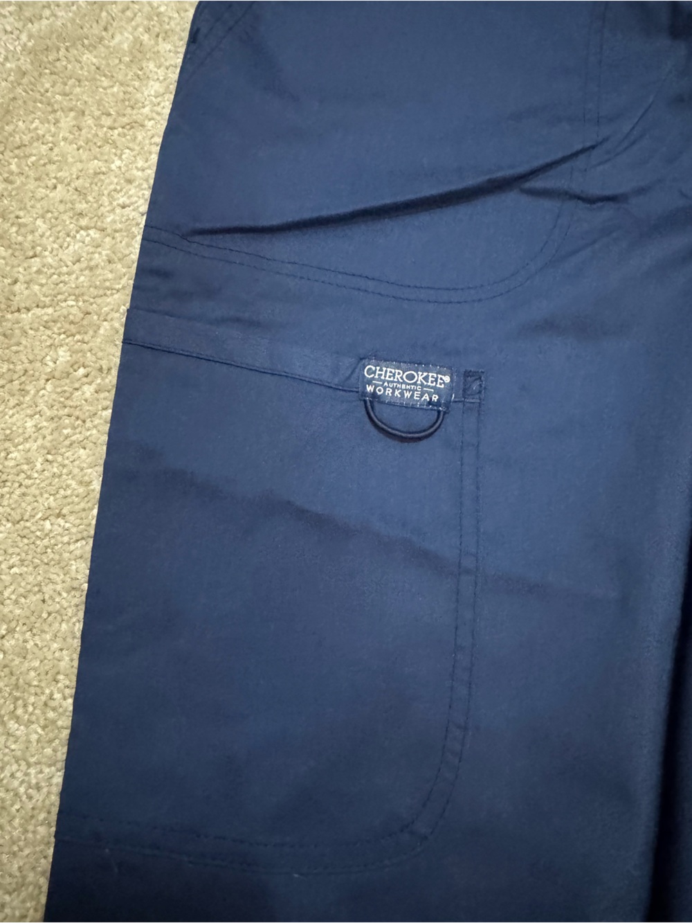 Cherokee Workwear Navy Women’s Drawstring Scrub Pants - Picture 4 of 6
